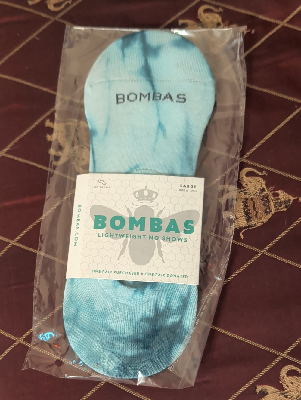 Bombas Light Blue Tie-Dye No-Show Socks